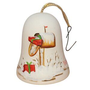Vintage Sandstone Creations Christmas Ornament Bell Newport 1990 Mailbox Gift
